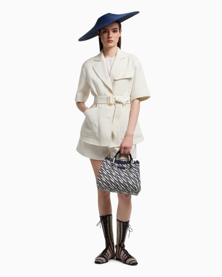 Armani Pantalones cortos en mezcla de lana efecto microbouclé Outlet online