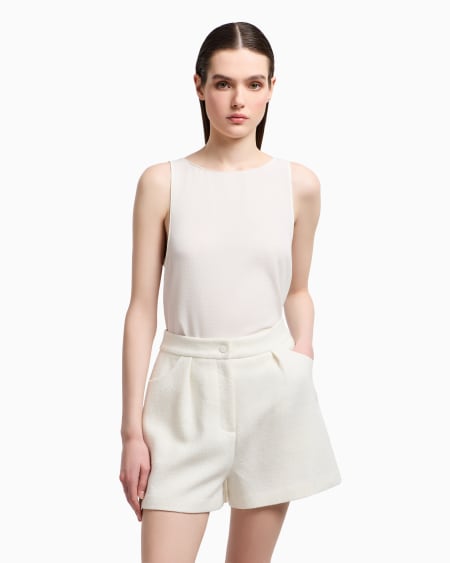 Armani Pantalones cortos en mezcla de lana efecto microbouclé Outlet online