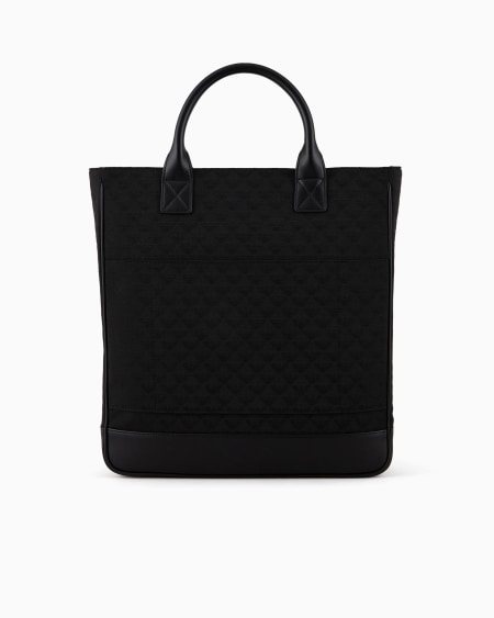 Armani Bolso tote de nailon con motivo integral de águila en tejido jacquard Ofertas