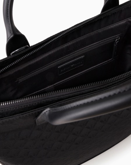 Armani Bolso tote de nailon con motivo integral de águila en tejido jacquard Ofertas