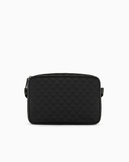 Armani Bolso bandolera de nailon con motivo integral de águila en tejido jacquard En oferta