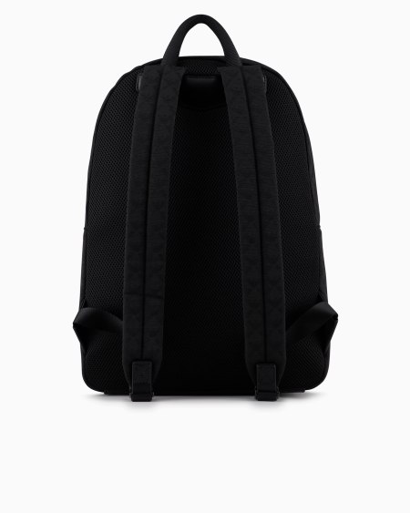 Armani Mochila de nailon con motivo integral de águila en tejido jacquard Mejor oferta