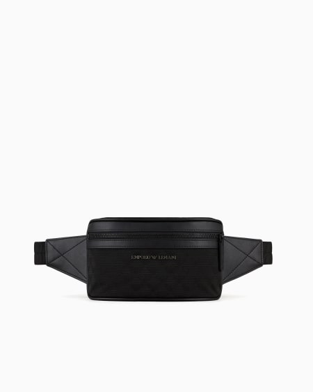 Armani Riñonera de nailon con motivo integral de águila en tejido jacquard Envío gratis