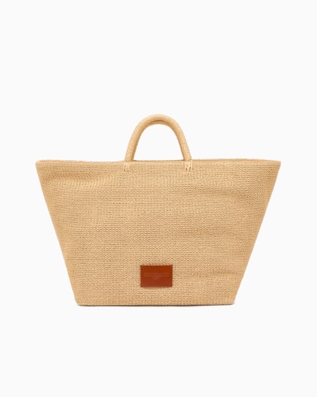 Armani Maxibolso shopper de rafia trenzada