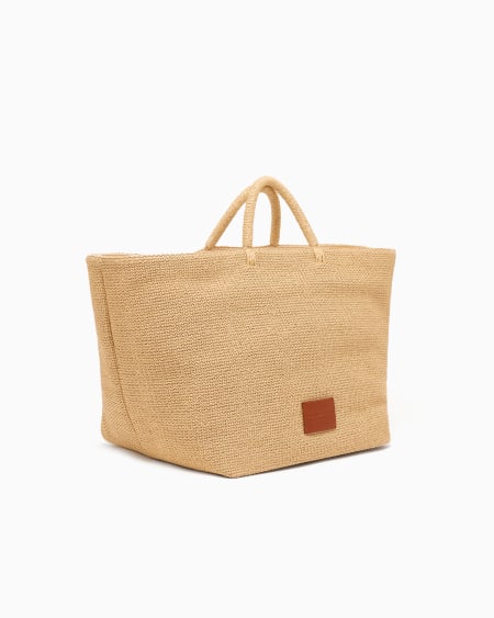 Armani Maxibolso shopper de rafia trenzada ÚLTIMAS EDICIONES