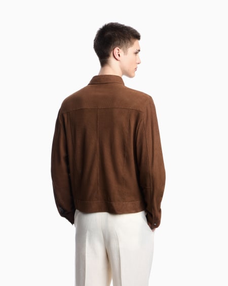 Armani Chaqueta en ante de cabra microcalado Icon Precio de fábrica