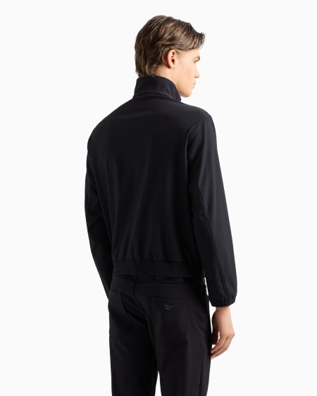 Armani Cazadora con cremallera completa de nailon elástico con efecto canneté Superdescuento