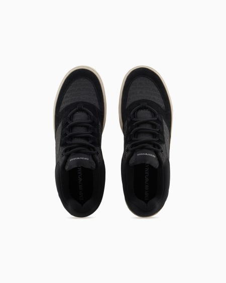 Armani Deportivas de tejido jacquard con inscripción del logotipo y detalles de ante Grandes descuentos