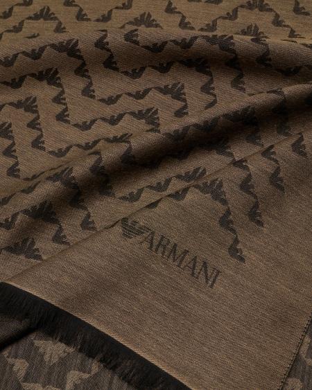 Armani Estola en mezcla de modal con motivo integral de águilas en tejido jacquard Precios de Black Friday