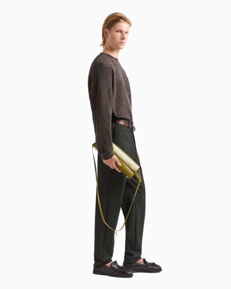 Armani Pantalones de lana virgen con trama efecto tridimensional En oferta