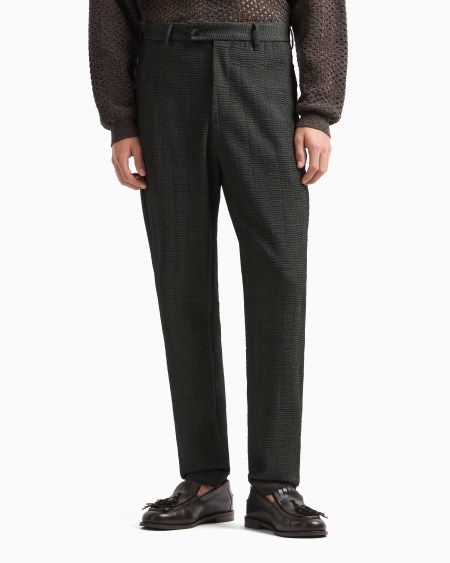 Armani Pantalones de lana virgen con trama efecto tridimensional En oferta
