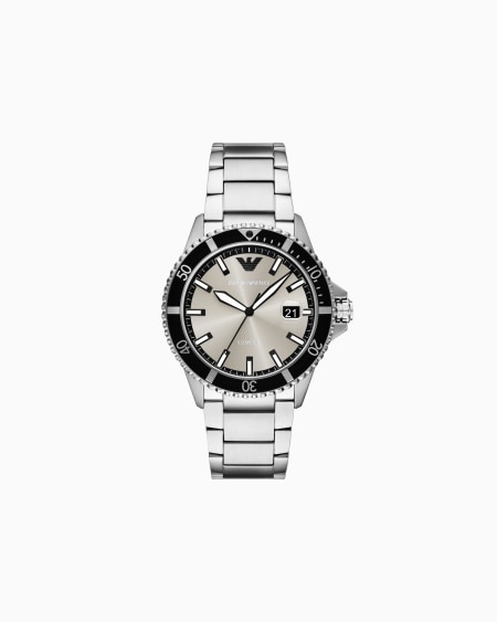 Armani Reloj World Explorer de acero inoxidable con tres manecillas y visualización de fecha Libre de impuestos