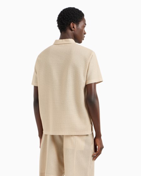 Armani Polo de punto microcalado con cremallera Oferta exclusiva