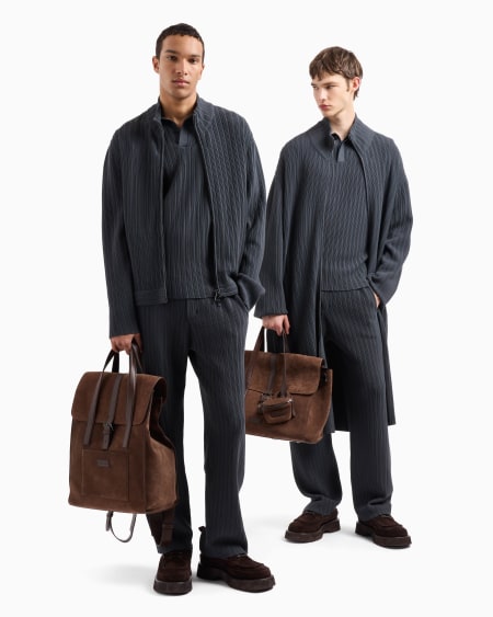 Armani Jersey con cuello polo de punto ottoman vertical de viscosa Icon Rebajas de fin de temporada