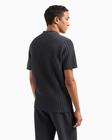 Armani Jersey con cuello polo de punto ottoman vertical de viscosa Icon Rebajas de fin de temporada