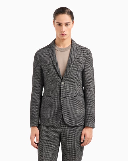 Armani Chaqueta de abotonadura sencilla de lana virgen estructurada Icon En línea