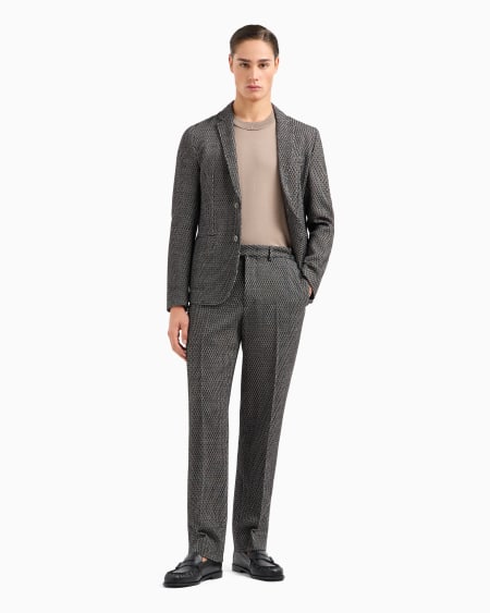 Armani Pantalones de lana virgen estructurada Icon Outlet