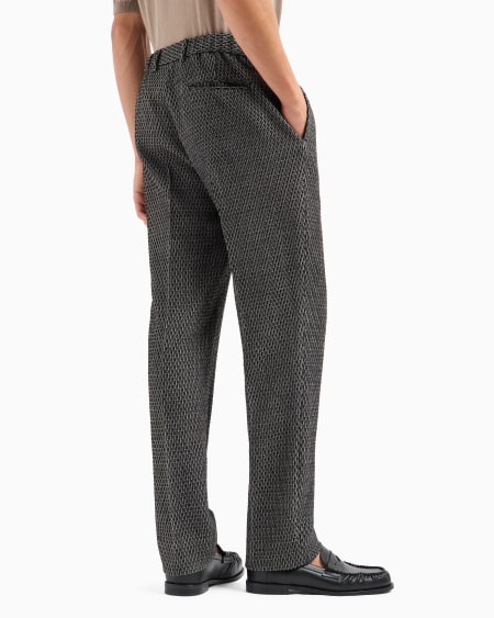 Armani Pantalones de lana virgen estructurada Icon Outlet