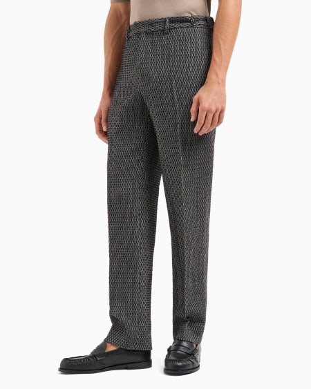 Armani Pantalones de lana virgen estructurada Icon Outlet