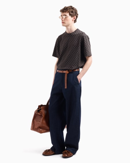 Armani Vaqueros de pernera ancha de denim Icon Venta caliente