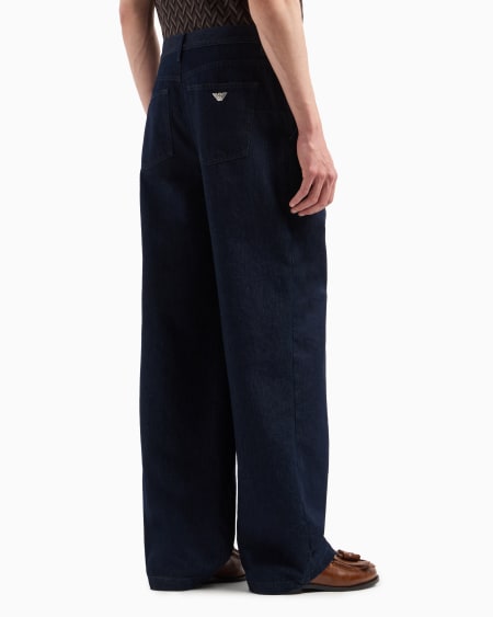 Armani Vaqueros de pernera ancha de denim Icon Venta caliente