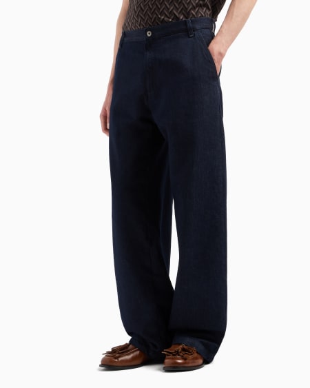 Armani Vaqueros de pernera ancha de denim Icon Venta caliente
