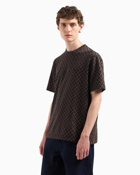 Armani Camiseta de punto con fantasía en tejido jacquard Icon En oferta