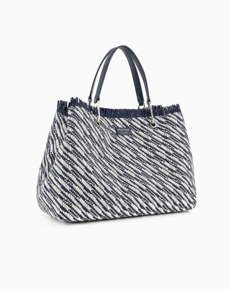 Armani Bolso shopper MyEA grande en esterilla trenzada Rebajas de fábrica