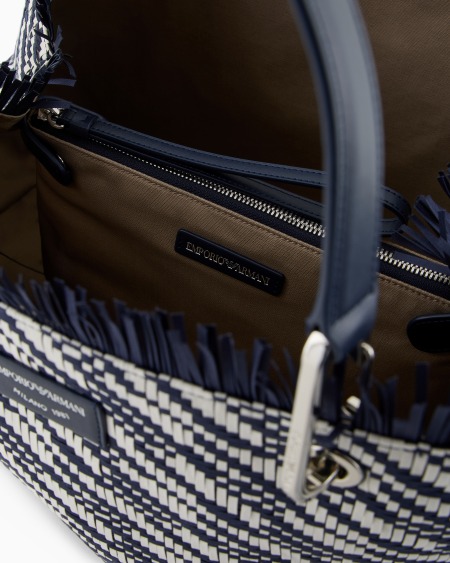 Armani Bolso shopper MyEA grande en esterilla trenzada Rebajas de fábrica