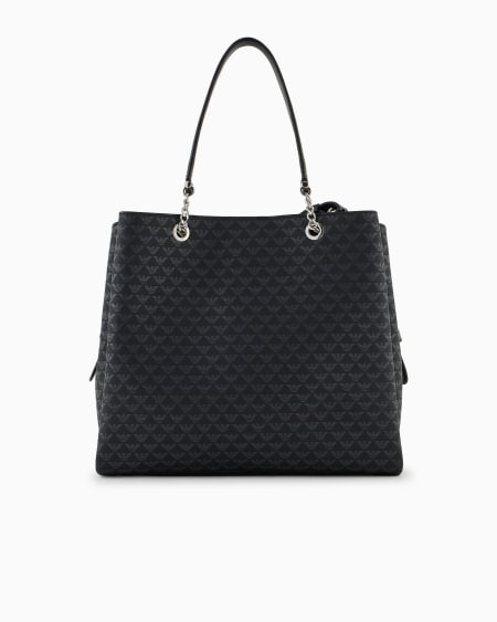 Armani Bolso shopper con motivo integral de águila y colgante de águila Tienda