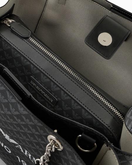 Armani Bolso shopper con motivo integral de águila y colgante de águila Tienda