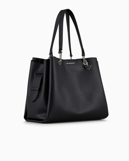 Armani Bolso shopper con efecto graneado y colgante de águila Promoción trimestral