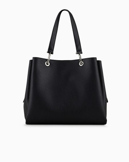 Armani Bolso shopper con efecto graneado y colgante de águila Promoción trimestral