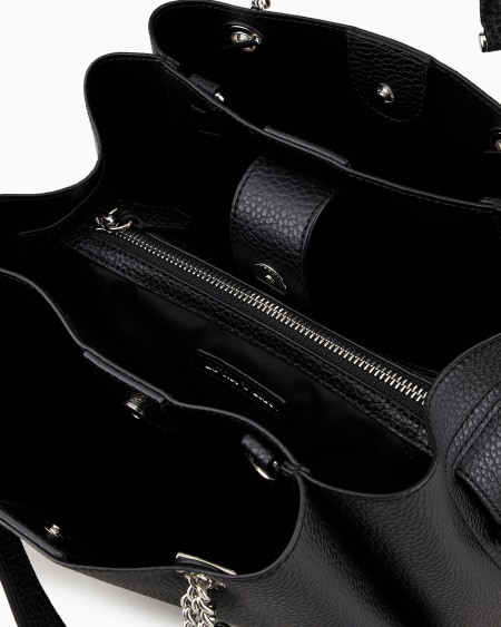 Armani Bolso de mano con efecto graneado y colgante de águila Solo queda un día