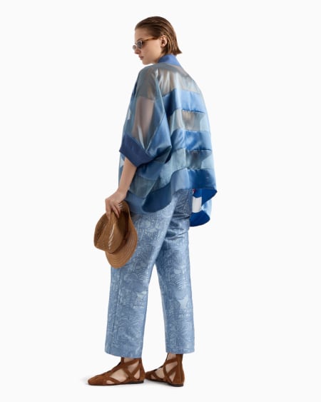Armani Pantalones de cintura muy alta con elaboración integral en tejido jacquard Oferta exclusiva