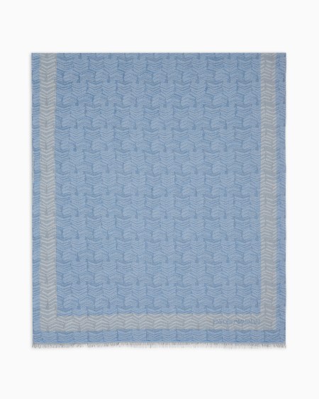 Armani Estola en mezcla de modal y tejido jacquard con chevrón abstracto Descuento por venta flash