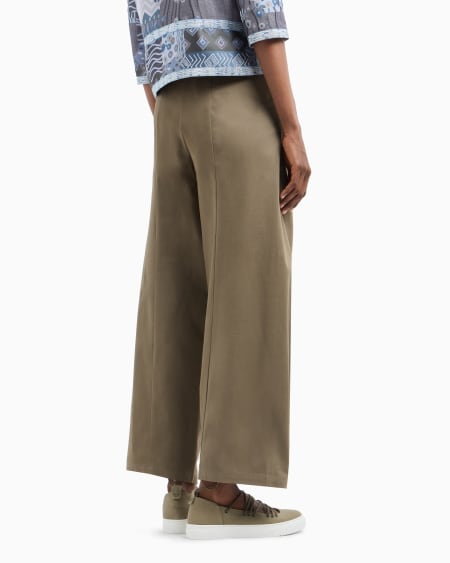 Armani Pantalones de pernera ancha de algodón esmerilado elástico Ofertas especiales