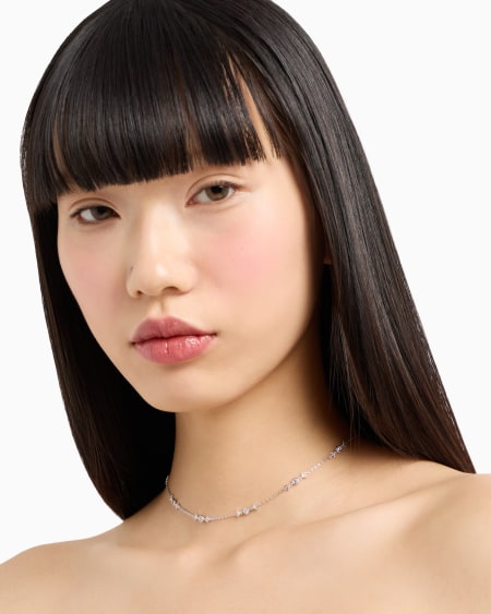 Armani Collar de cadena fina de plata de ley Grandes ahorros