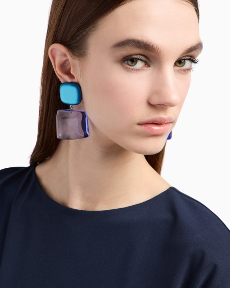 Armani Pendientes colgantes con piedra transparente En oferta