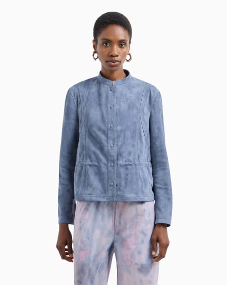 Armani Chaqueta con cuello de tira de ante de cabra Gran oferta