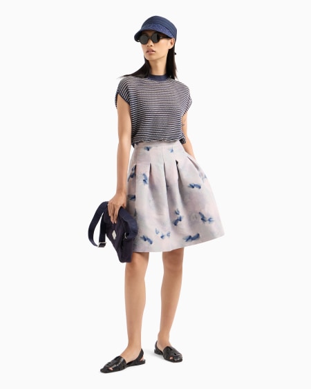 Armani Falda con vuelo de tejido jacquard con motivo floral Rebajas baratas