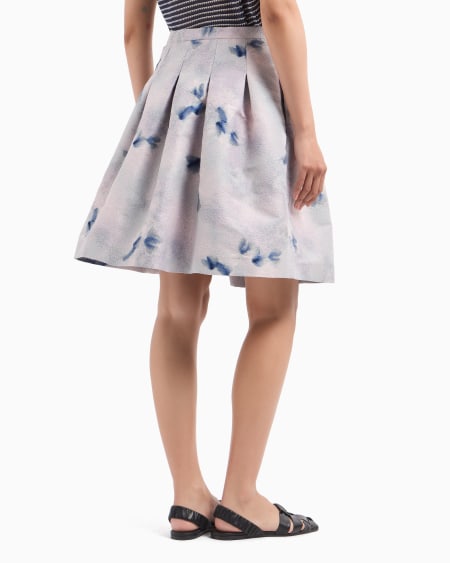 Armani Falda con vuelo de tejido jacquard con motivo floral Rebajas baratas