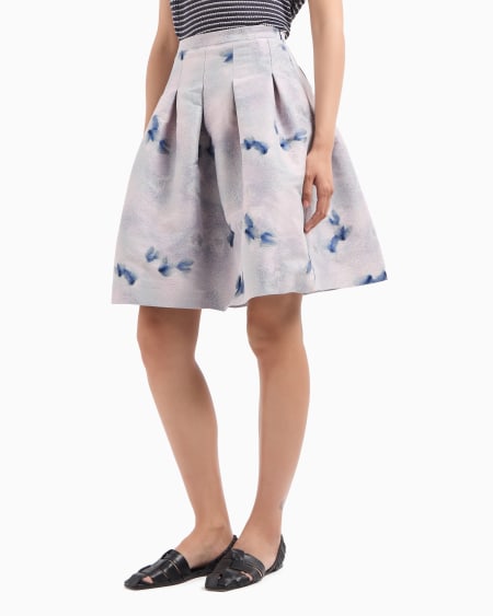 Armani Falda con vuelo de tejido jacquard con motivo floral Rebajas baratas