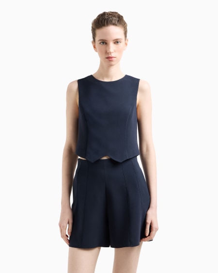 Armani Top en tejido de triacetato Icon Liquidación