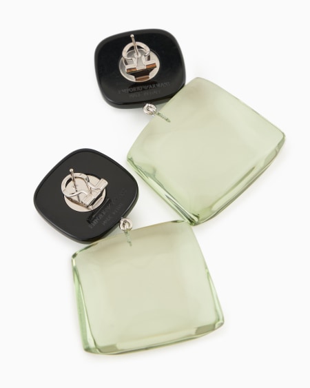 Armani Pendientes colgantes con piedra transparente Rebajas top