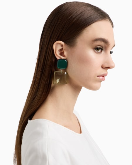 Armani Pendientes colgantes con piedra transparente Rebajas top
