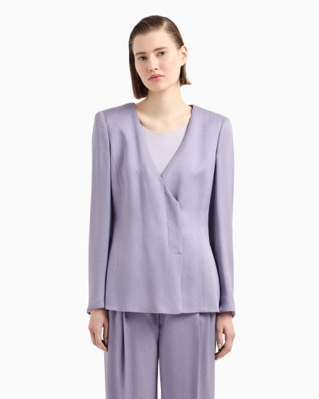 Armani Chaqueta con cuello de pico en tejido sablé Icon Envío gratis