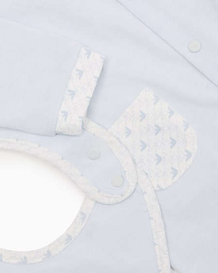 Armani Coffret-cadeau dors-bien et bavoir en jersey avec motif optique aigles Liquidación