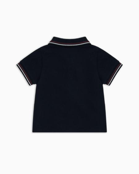Armani Polo de piqué elástico con bordes a rayas Limitado a 3 días