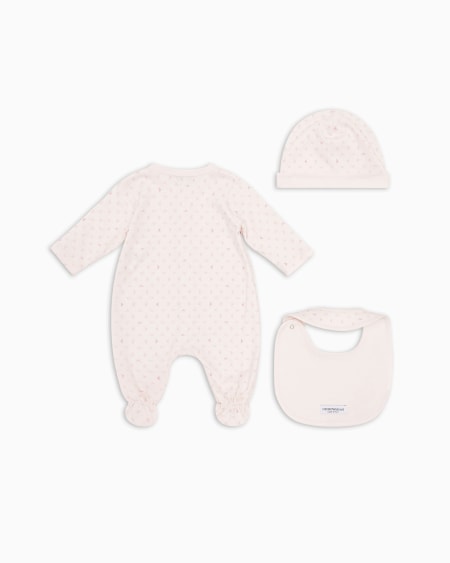 Armani Set de regalo con mono babero y gorrito con motivo integral de águila con efecto óptico Precios de Black Friday